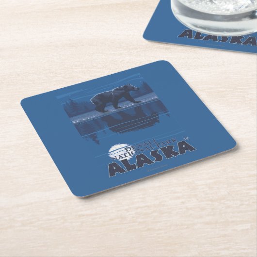Beer in het Nationaal Park Moonlight - Denali, Ala Kartonnen Onderzetters (Schuin)