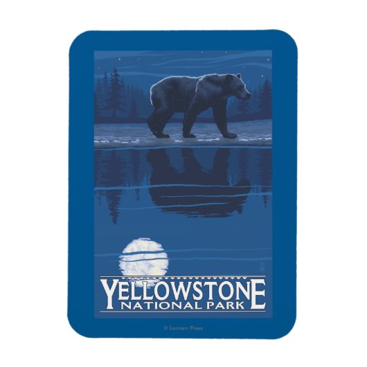 Beer in het Nationaal Park Moonlight - Yellowstone Magneet (Verticaal)
