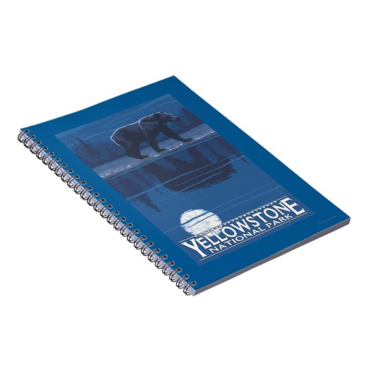 Beer in het Nationaal Park Moonlight - Yellowstone Notitieboek (Rechterzijde)