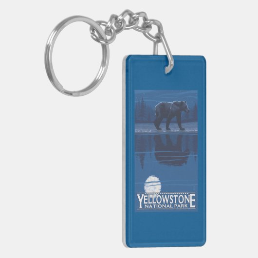 Beer in het Nationaal Park Moonlight - Yellowstone Sleutelhanger (Voorkant Links)