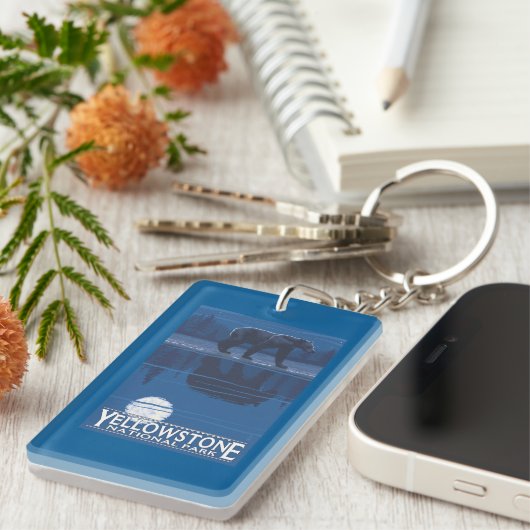 Beer in het Nationaal Park Moonlight - Yellowstone Sleutelhanger (Voorkant Rechts)