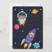 Beer in het ruimteschip Baby shower Kaart (Achterkant)