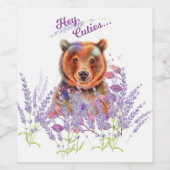 Beer in lavendel wijn etiket (Enkel label)