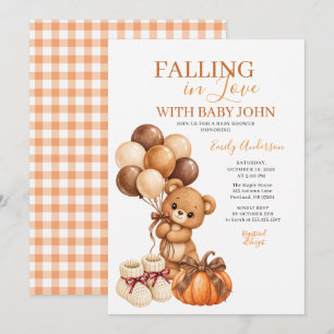 Beer In Love Beerbear Pumpkin Fall Baby Shower Kaart