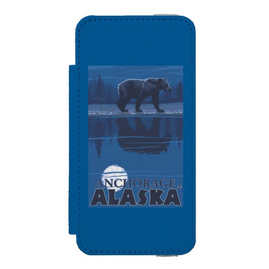 Beer in Moonlight - Anchorage, Alaska Incipio iPhone Portemonnee Hoesje (Voorkant Agenda)