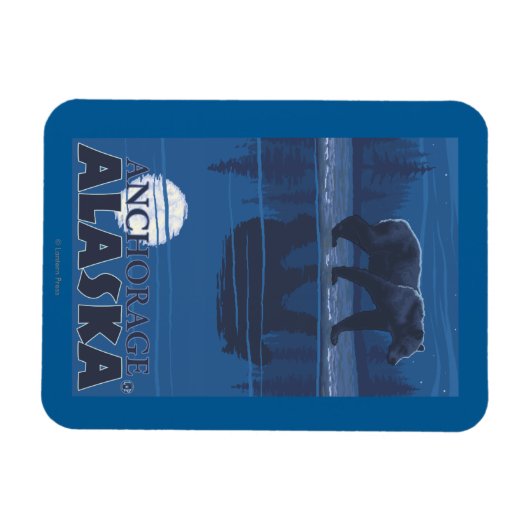 Beer in Moonlight - Anchorage, Alaska Magneet (Horizontaal)