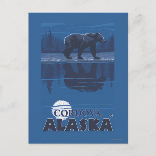 Beer in Moonlight - Cordova, Alaska Briefkaart (Voorkant)