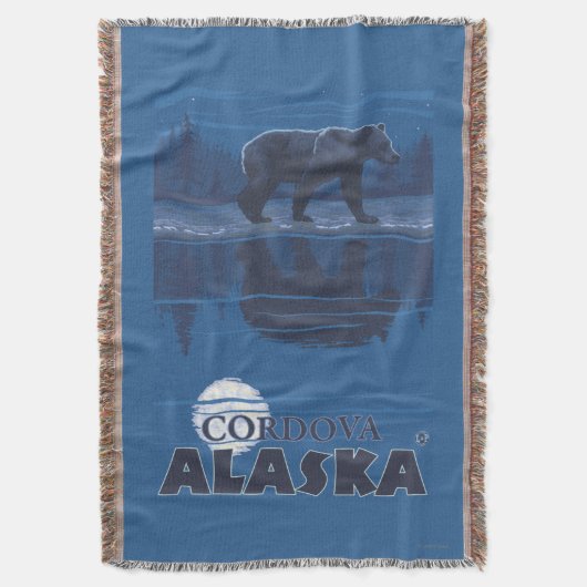 Beer in Moonlight - Cordova, Alaska Deken (Voorkant Verticaal)