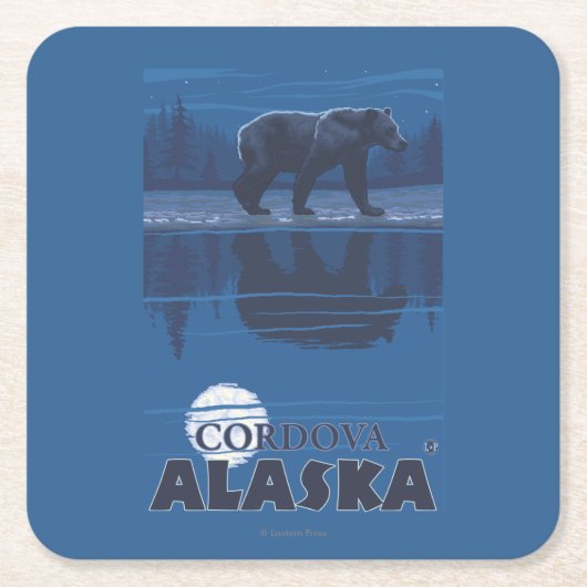 Beer in Moonlight - Cordova, Alaska Kartonnen Onderzetters (Voorkant)