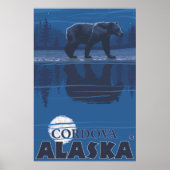 Beer in Moonlight - Cordova, Alaska Poster (Voorkant)