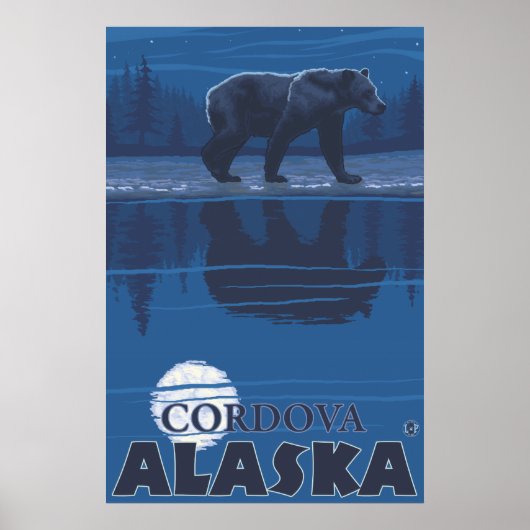 Beer in Moonlight - Cordova, Alaska Poster (Voorkant)