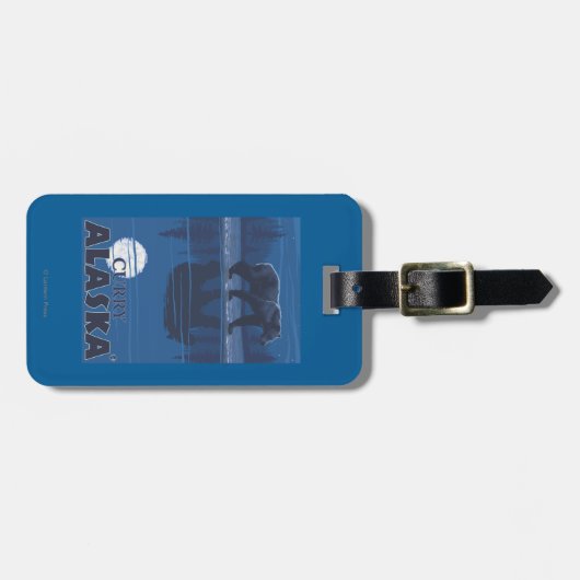 Beer in Moonlight - Curry, Alaska Bagagelabel (Voorkant horizontaal)