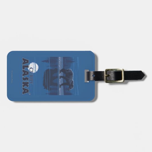 Beer in Moonlight - Curry, Alaska Bagagelabel (Voorkant horizontaal)