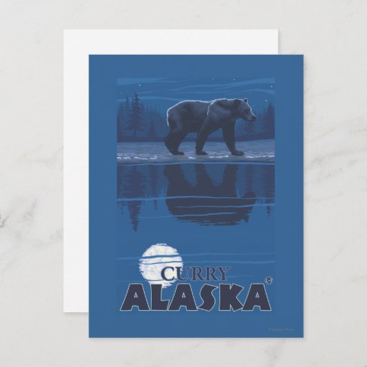 Beer in Moonlight - Curry, Alaska Briefkaart (Voorkant / Achterkant)