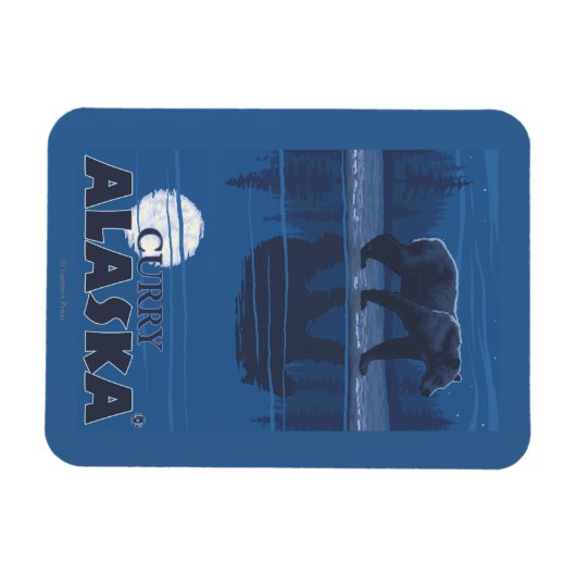 Beer in Moonlight - Curry, Alaska Magneet (Horizontaal)