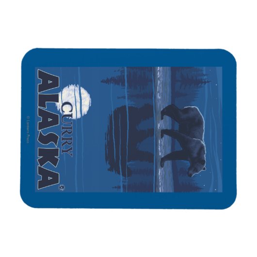 Beer in Moonlight - Curry, Alaska Magneet (Horizontaal)