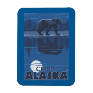 Beer in Moonlight - Curry, Alaska Magneet