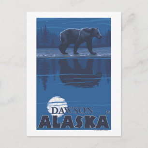 Beer in Moonlight - Dawson, Alaska Briefkaart