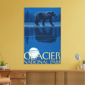 Beer in Moonlight - Glacier National Park, MT Canvas Afdruk (Insitu (Woonkamer))
