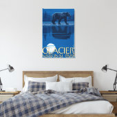 Beer in Moonlight - Glacier National Park, MT Canvas Afdruk (Insitu (Slaapkamer))