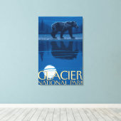 Beer in Moonlight - Glacier National Park, MT Canvas Afdruk (Insitu (Houten vloer))