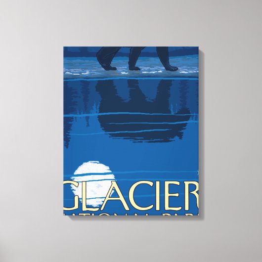 Beer in Moonlight - Glacier National Park, MT Canvas Afdruk (Voorkant)