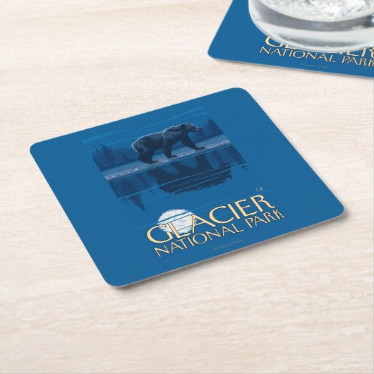 Beer in Moonlight - Glacier National Park, MT Kartonnen Onderzetters (Schuin)