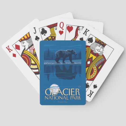 Beer in Moonlight - Glacier National Park, MT Pokerkaarten (Achterkant)