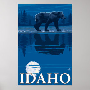 Beer in Moonlight - Idaho Poster