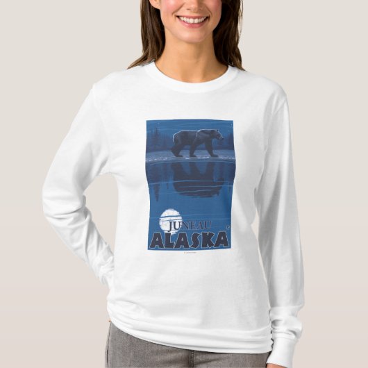 Beer in Moonlight - Juneau, Alaska T-shirt (Voorkant)