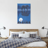 Beer in Moonlight - Katmai, Alaska Canvas Afdruk (Insitu (Slaapkamer))