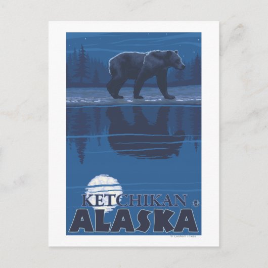 Beer in Moonlight - Ketchikan, Alaska Briefkaart (Voorkant)