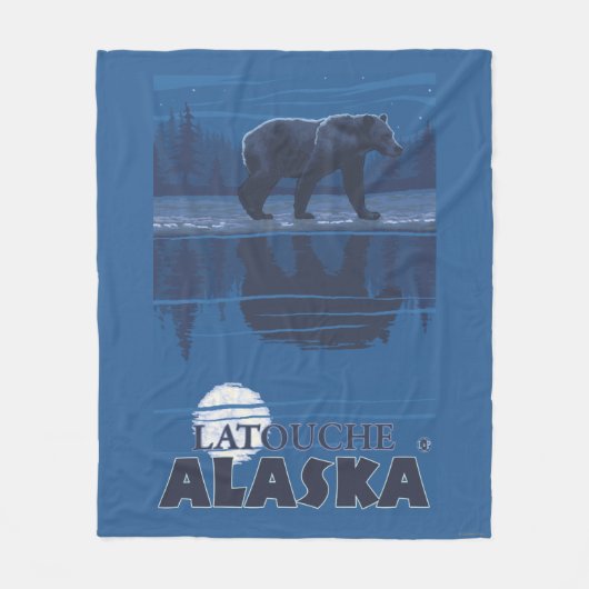 Beer in Moonlight - Latouche, Alaska Fleece Deken (Voorkant)