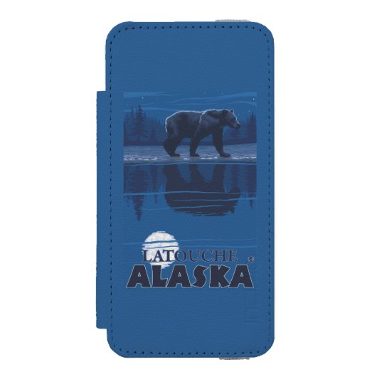 Beer in Moonlight - Latouche, Alaska Incipio iPhone Portemonnee Hoesje (Voorkant Agenda)