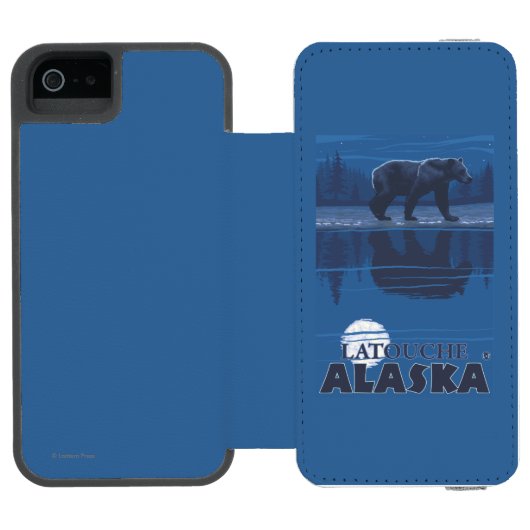 Beer in Moonlight - Latouche, Alaska Incipio iPhone Portemonnee Hoesje (Agenda Open)