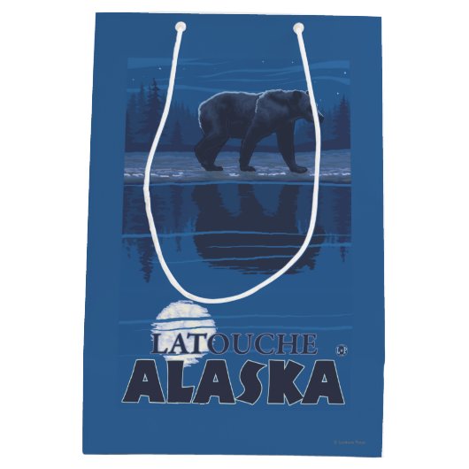 Beer in Moonlight - Latouche, Alaska Medium Cadeauzakje (Achterkant)