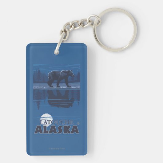Beer in Moonlight - Latouche, Alaska Sleutelhanger (achterkant)