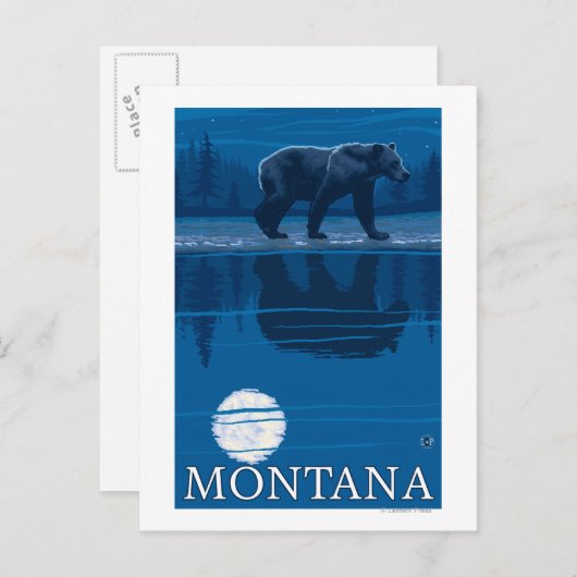 Beer in Moonlight - Montana Briefkaart (Voorkant / Achterkant)