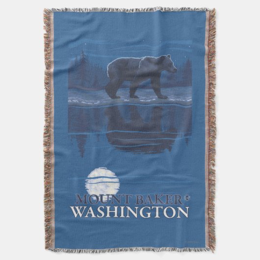 Beer in Moonlight - Mount Baker, Washington Deken (Voorkant Verticaal)