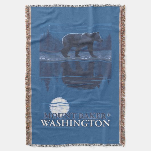 Beer in Moonlight - Mount Baker, Washington Deken (Voorkant Verticaal)