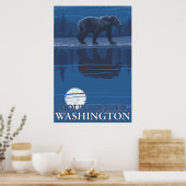Beer in Moonlight - Mount Baker, Washington Poster (Keuken)