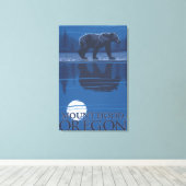 Beer in Moonlight - Mount Hood, Oregon Canvas Afdruk (Insitu (Houten vloer))