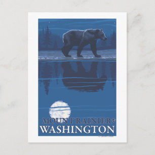 Beer in Moonlight - Mount Rainier, Washington Briefkaart