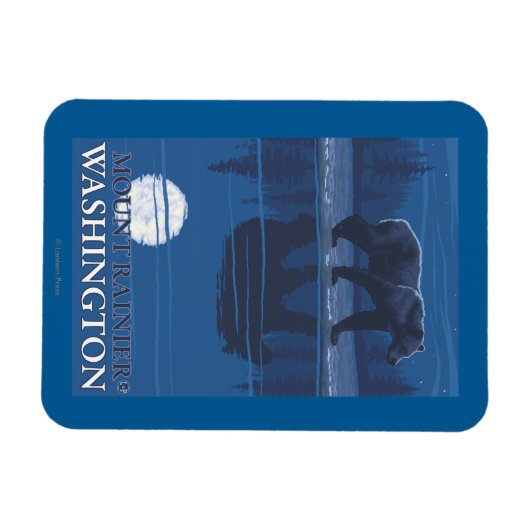 Beer in Moonlight - Mount Rainier, Washington Magneet (Horizontaal)