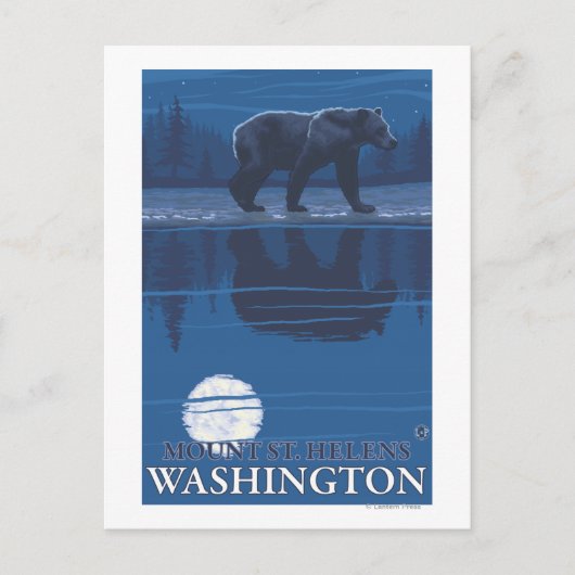 Beer in Moonlight - Mount St. Helens Briefkaart (Voorkant)