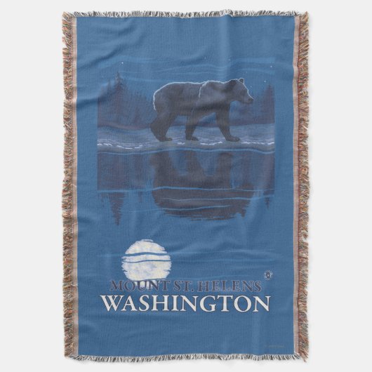 Beer in Moonlight - Mount St. Helens Deken (Voorkant Verticaal)
