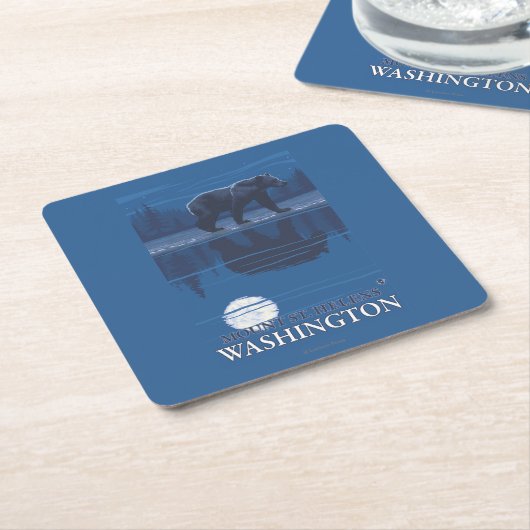 Beer in Moonlight - Mount St. Helens Kartonnen Onderzetters (Schuin)