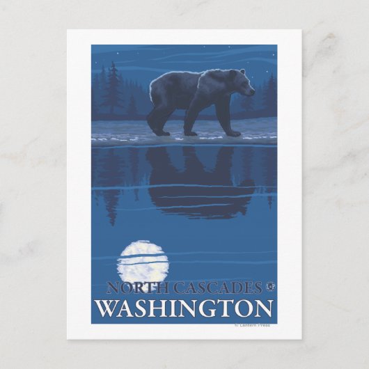 Beer in Moonlight - North Cascades, Washington Briefkaart (Voorkant)