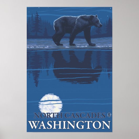 Beer in Moonlight - North Cascades, Washington Poster (Voorkant)
