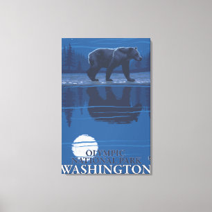 Beer in Moonlight - Olympisch Nationaal Park, WA Canvas Afdruk